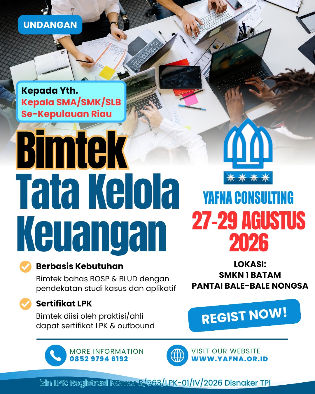 Pendaftaran Dibuka: Bimtek Penguatan Tata Kelola Keuangan